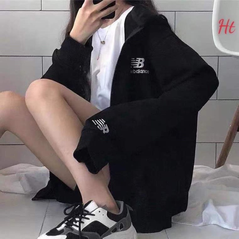 Áo khoác nỉ cotton NB in tay H26