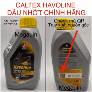 Dầu nhớt xe ga 0,8l caltex havoline super matic 4t sae 10w-40