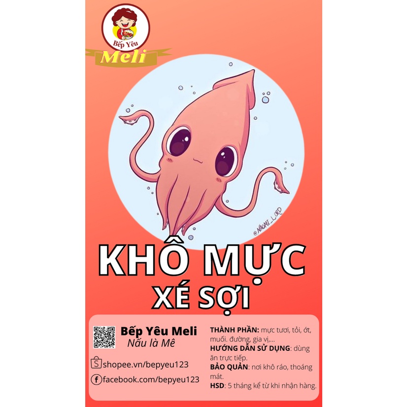Mực hấp cốt dừa xé sợi hộp 200g đồ ăn vặt - ăn là mê Bếp yêu Meli | BigBuy360 - bigbuy360.vn
