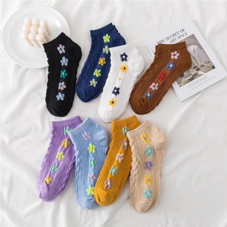 Tất vớ nữ họa mi Softie chất liệu vải Hàn co giãn bốn chiều,kiểu dáng thêu hoa phong cách hiện đại tt8