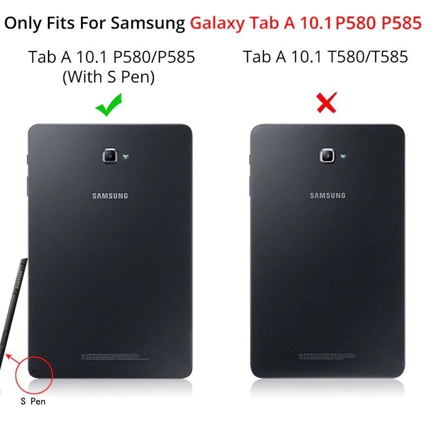 Ốp máy tính bảng nắp lật có ngăn đựng bút cho Galaxy Tab A6 A 10.1 inch 2016 SM-P585Y P585 2016 1D5