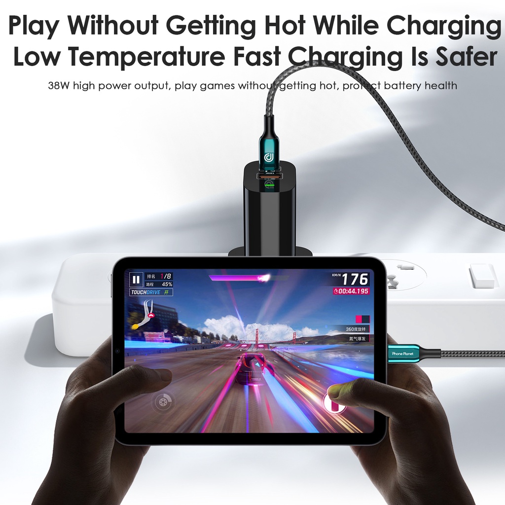 Đầu sạc nhanh Phone Planet 38W PD QC USB Type C Tương Thích Với Android iphone 14 Pro Max