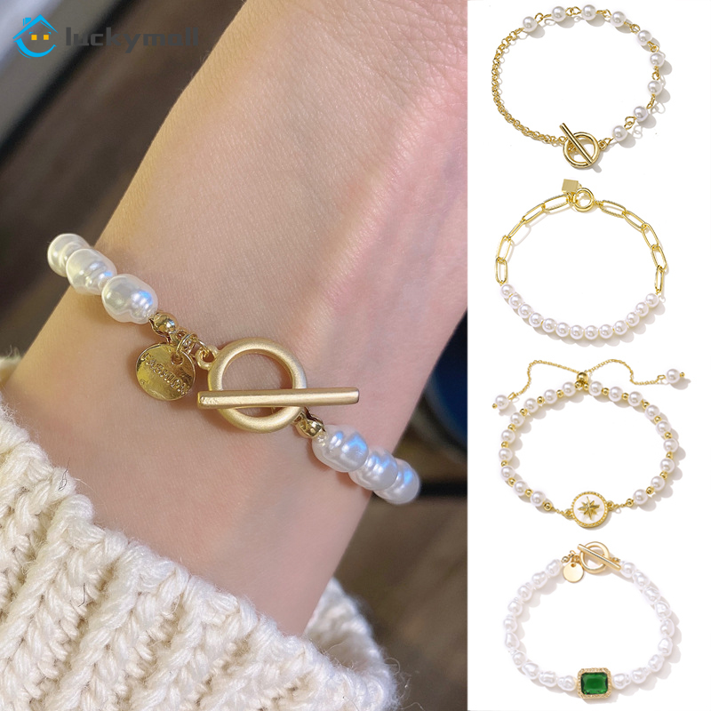 Fashion pearl metal chain bracelet women bracelet versatile accessories
