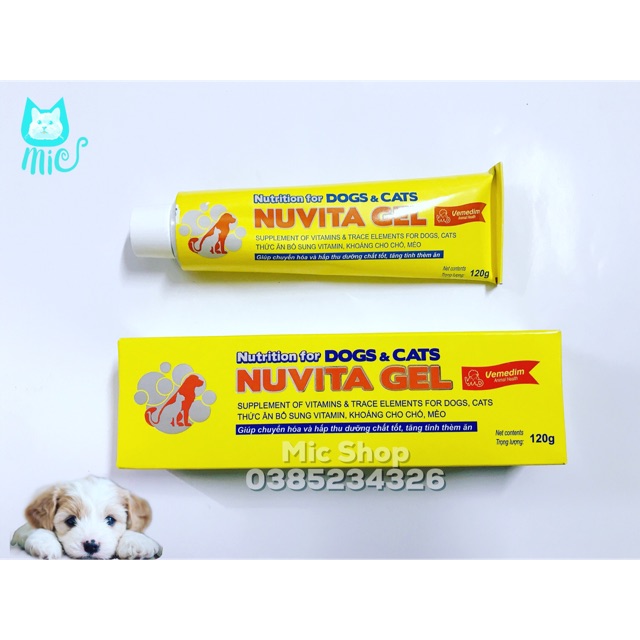 Gel dinh dưỡng Nuvita Gel 120g Thức ăn bổ sung vitamin, khoáng cho thú cưng