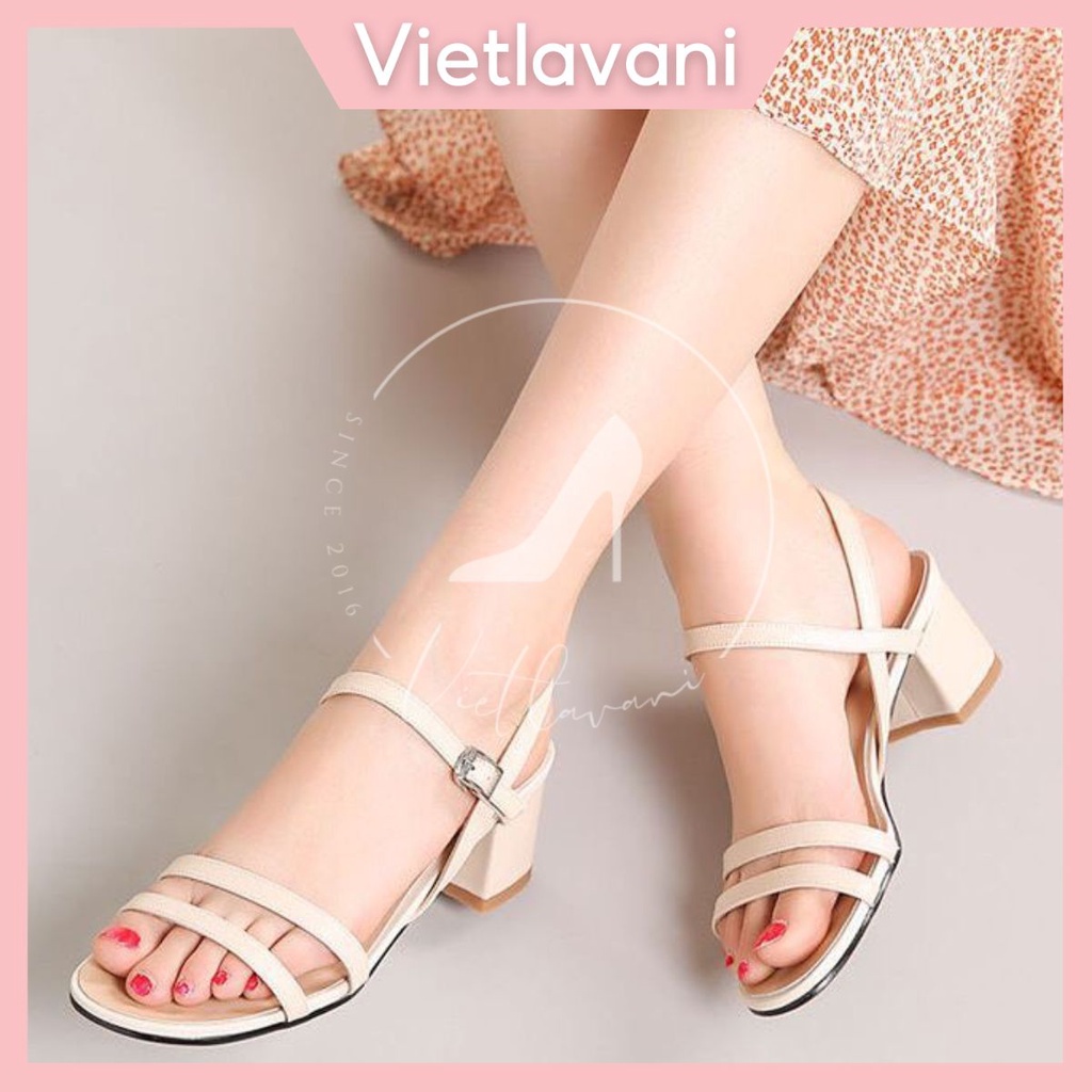Sandal cao gót nữ quai ngang dáng hàn quốc cao 5cm - LNS3