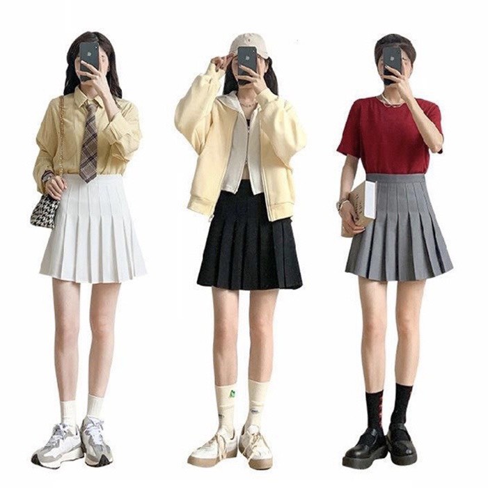 Chân váy xếp ly dáng ngắn, chân váy tennis hàn quốc kèm video ảnh thật ulzzang style CV301/P0K70
