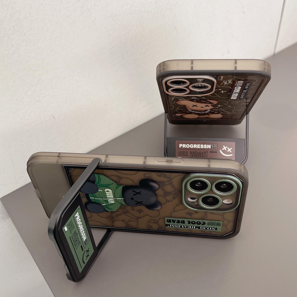 Ốp Điện Thoại In Hình Gấu Sang Trọng Có Giá Đỡ Cho iphone 13 Pro Max i13 13pro 11ProMax i11 iX XS Max XR 7plus 8plus 12Pro 12 Pro Max