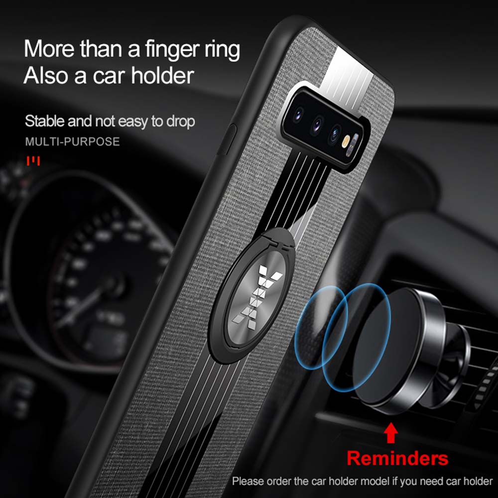 Ốp Điện Thoại Silicon Dẻo Bề Mặt Vải Có Khuyên Nam Châm Gắn Xe Hơi Samsung Galaxy Note 10 Plus 8 10 9 20 20 Ultra