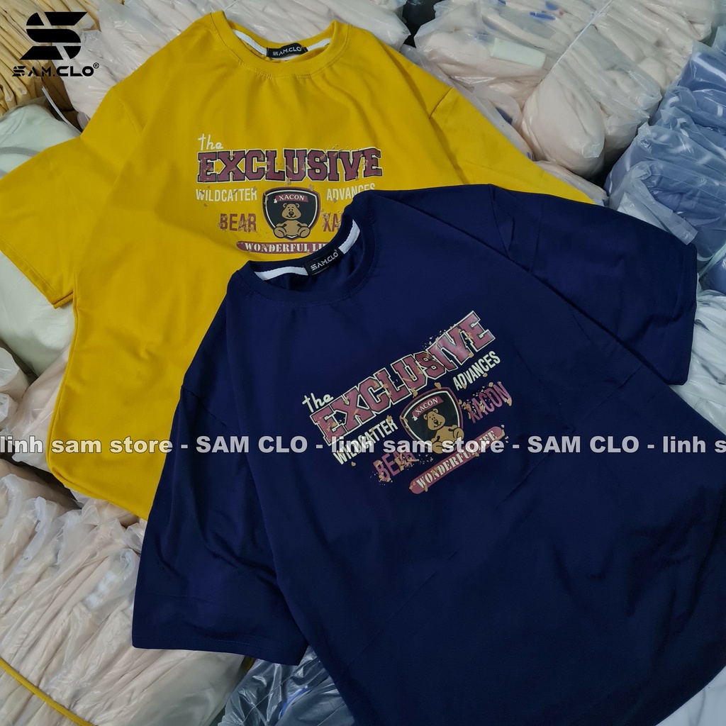 Áo phông tay lỡ nam nữ SAM CLO thun form rộng dáng Unisex - Ulzzang mặc cặp, nhóm, lớp in chữ EXCLUSIVE | BigBuy360 - bigbuy360.vn