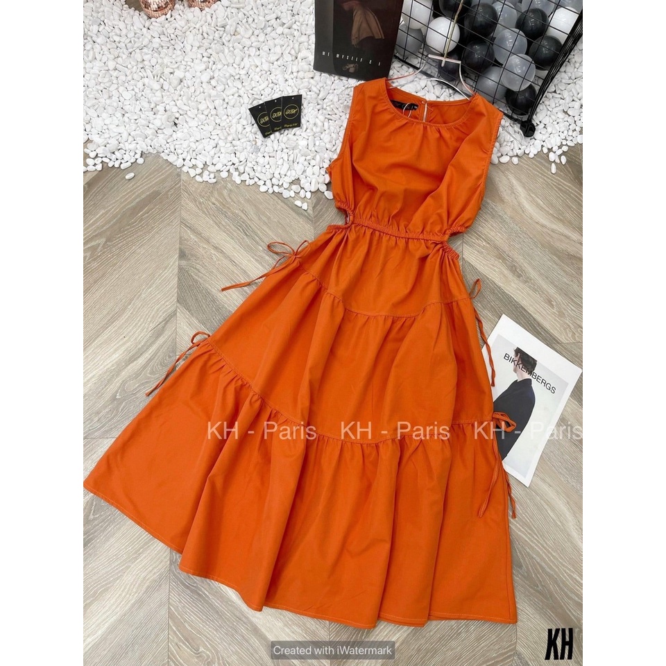 Đầm maxi đi biển Tira House váy ba lỗ khoét eo hot trend TRV0002