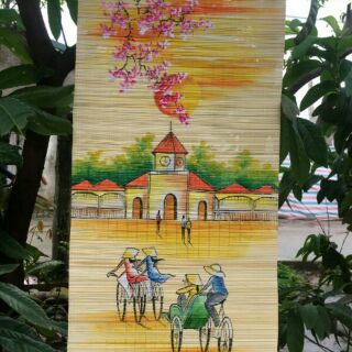 Tranh trên mành tre