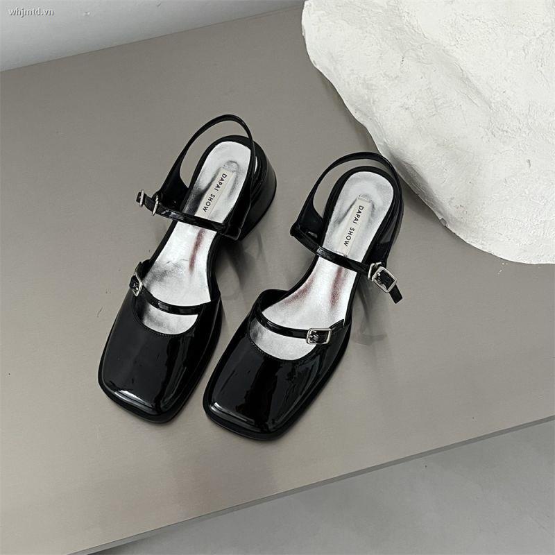 Giày Sandal Gót Dày Hở Ngón Thời Trang Mùa Hè Kiểu Pháp 2022 Dễ Phối Đồ Cho Nữ