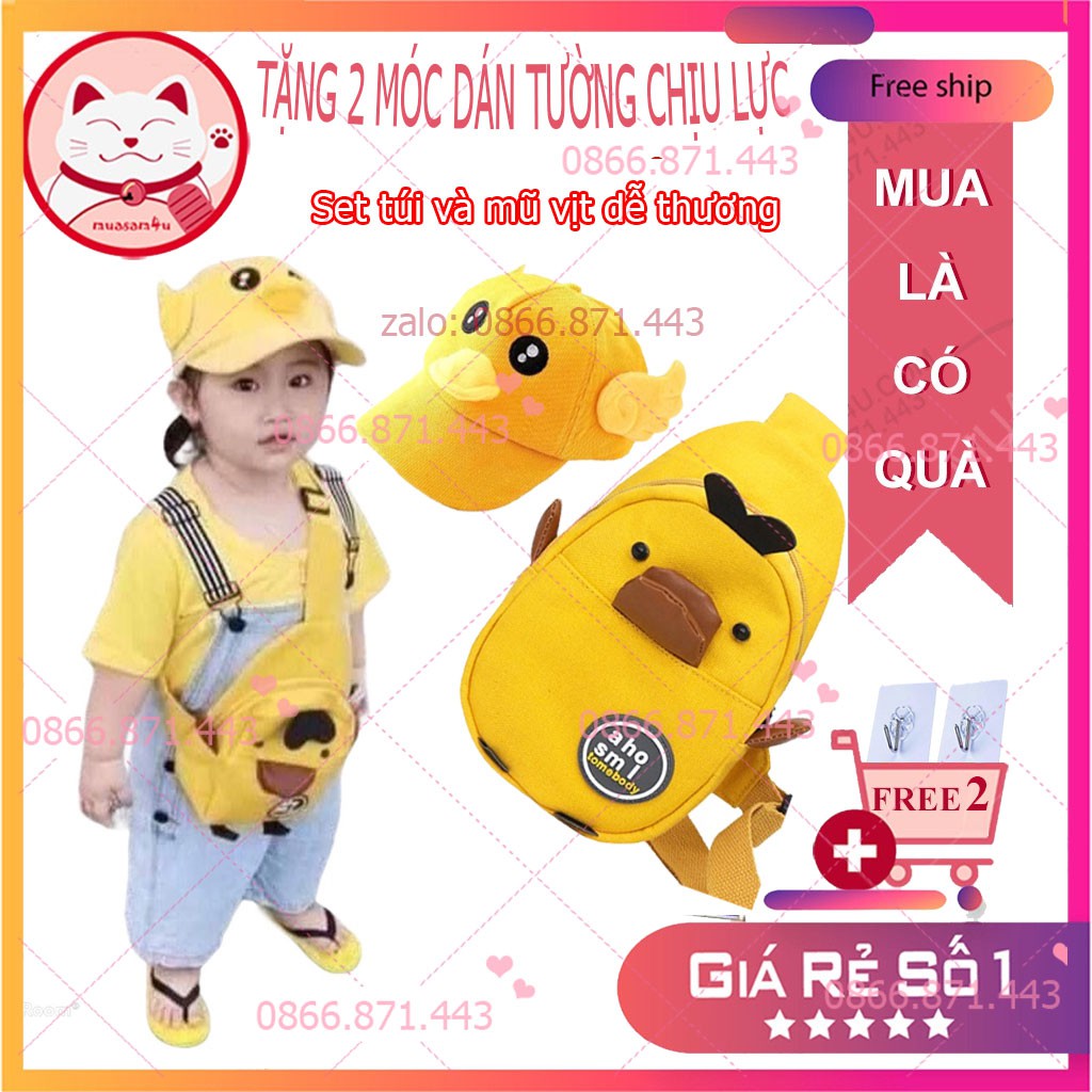 ⚡𝐅𝐑𝐄𝐄𝐒𝐇𝐈𝐏⚡  S E T TÚI + MŨ VỊT 🐤🐤