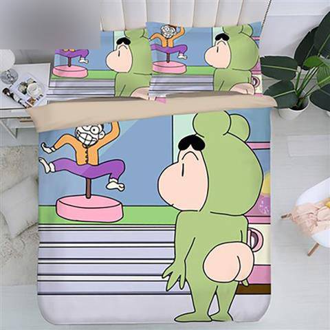Bộ Chăn Ga Và Vỏ Gối 3 Trong 1 In Hình Cậu Bé Bút Chì Shin-chan Đáng Yêu