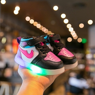 Giầy thể thao cổ cao có đèn LED cho bé hàng cao cấp mã mới B-21