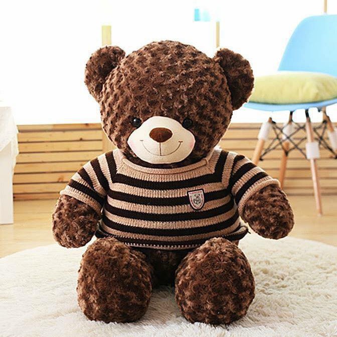 Gấu bông Teddy cao cấp khổ vải 80m màu Sôcola chất Iiệu 100% bông gòn