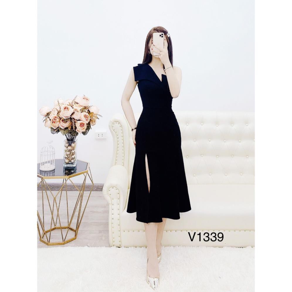 Đầm Lệch Vai- Đầm Body Đen Đuôi Cá Sang Trọng V1339- Chatfashion.vn1- Cao Cấp (Ảnh Thật Trải Sàn Do Shop Tự Chụp)