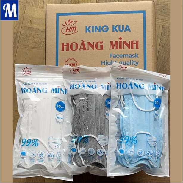 [Thùng 300 cái] khẩu trang cua HOÀNG MINH MASK 4 lớp kháng khuẩn kiểu dáng KF94 chính hãng công ty