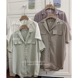 Áo sơ mi cổ vest ngắn tay