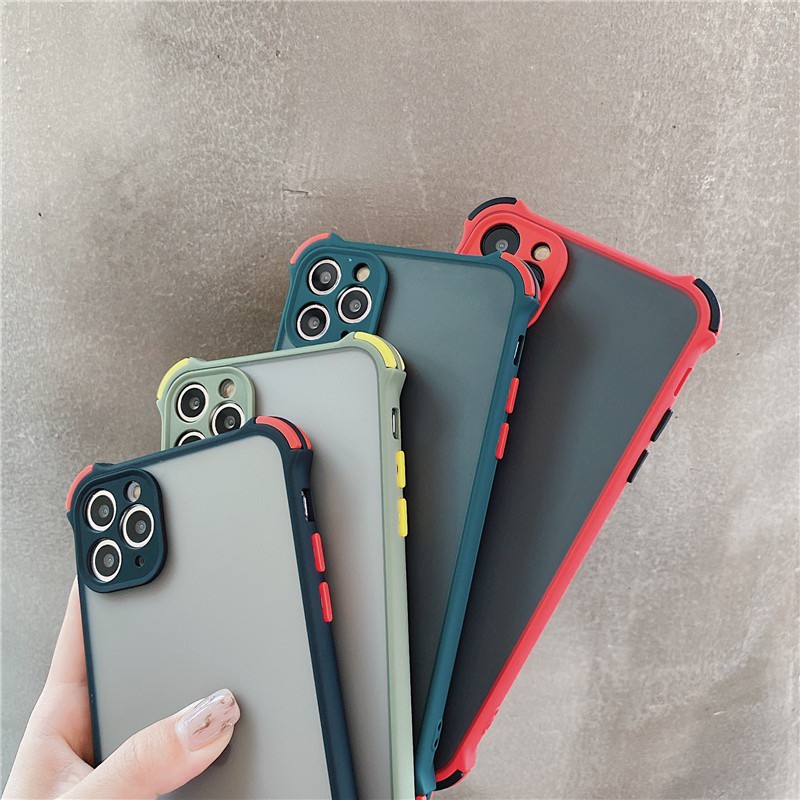 Ốp nhám chống sốc, chống bám vân tay viền màu cho iphone 6 đến promax