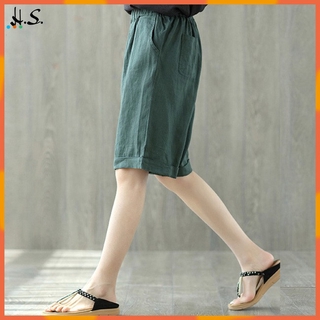 Quần Short Ống Rộng Lưng Thun Cho Nữ