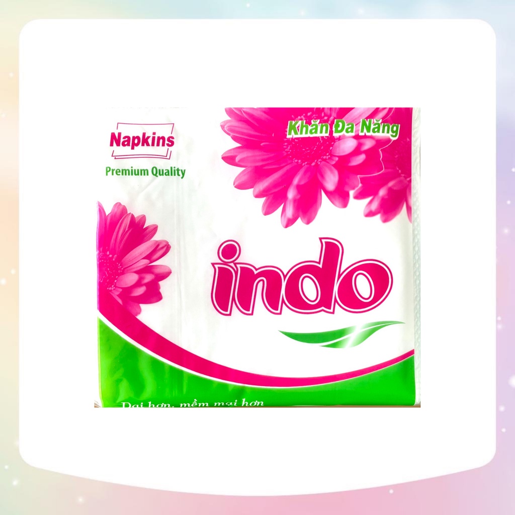 [HOẢ TỐC]  Khăn giấy ăn Napkin vuông Indo Hồng cao cấp khổ lớn - HTpaper