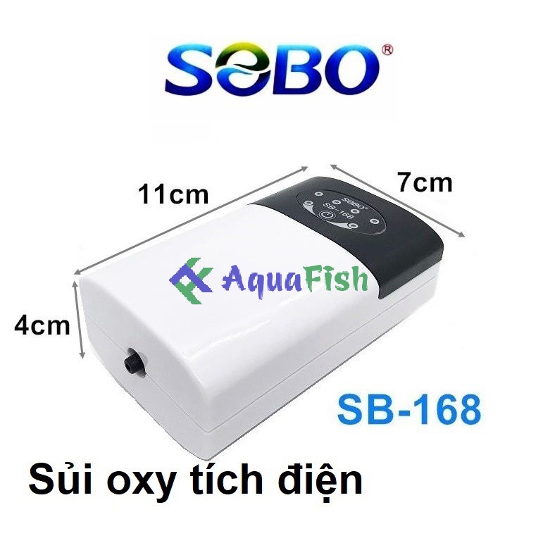 Máy sủi oxy tích điện cho bể cá 2 vòi Sobo SB 268, 1 vòi Sobo SB 168 (tặng kèm dây và quả sủi oxy)
