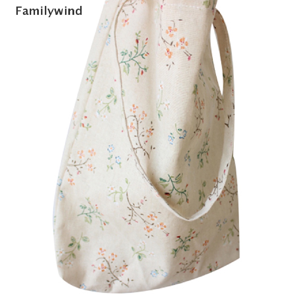 Túi tote đeo vai/ xách tay bằng cotton linen cổ điển cho nữ