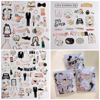 Die cut sticker Wedding cắt sẵn - trang trí love box, scrapbook,khung ảnh 3d