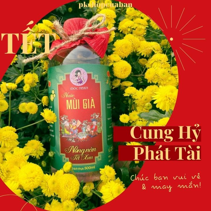 Nước Mùi Già, Nước Tắm Thảo Mộc Tinh Dầu Mùi Già Mộc Nhan, Lau Bàn Thờ, Xông Nhà, Tắm Giao Thừa, Tất Niên, Chai 500ml