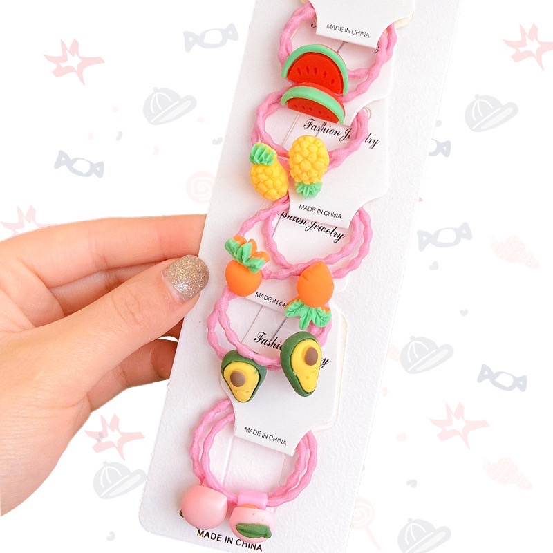 Set 05 đôi dây buộc tóc xinh xắn cho Bé gái