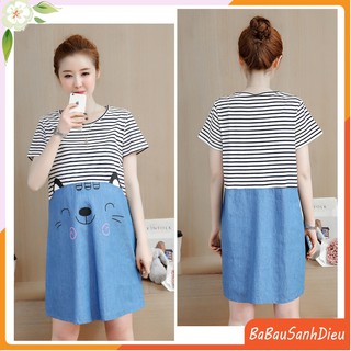 ĐẦM BẦU COTTON DÁNG XUÔNG HÌNH MÈO DỄ THƯƠNG DR2515