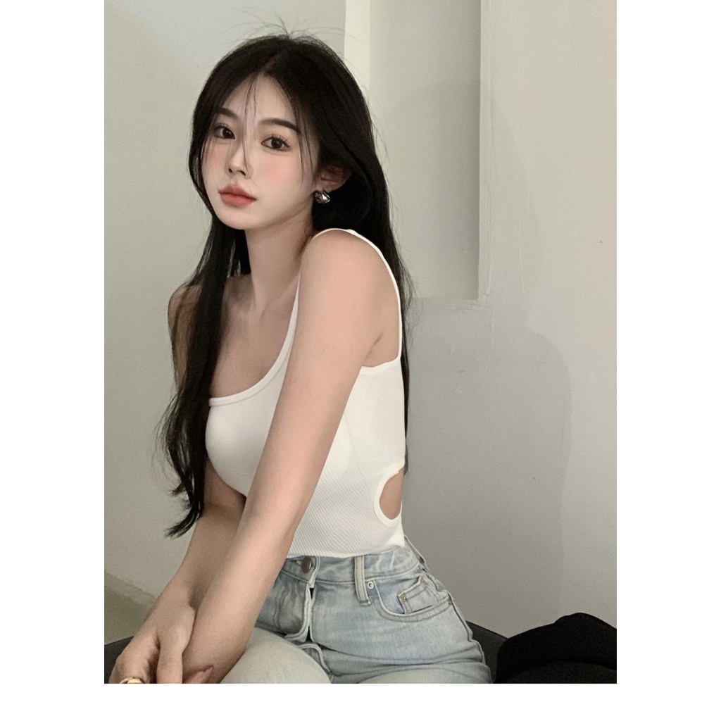 [Mã FAMARAL2 giảm 10K đơn 50K] Áo lệch vai chéo ngực khoét eo tăm lạnh attractive girl ALVKE26 | BigBuy360 - bigbuy360.vn