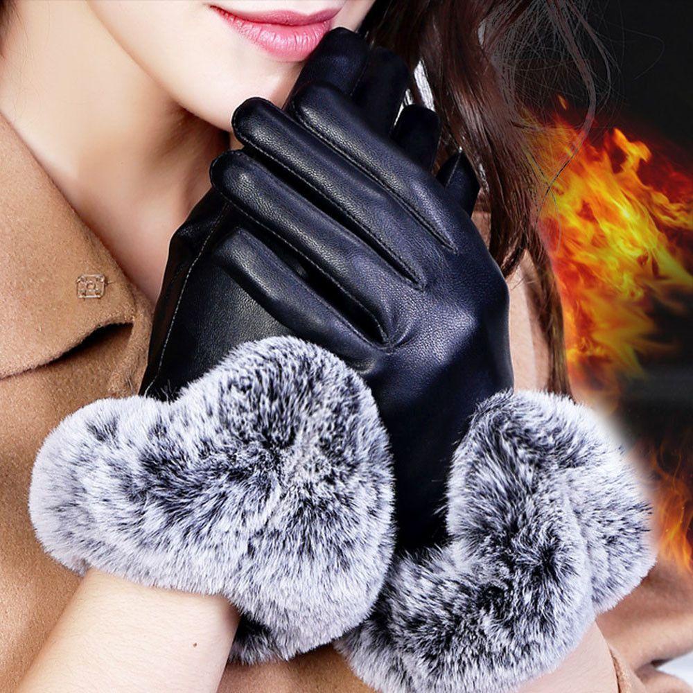 Găng Tay Giả Lông Dày Dặn Ấm Áp Xinh Xắn Chống Thấm Nước