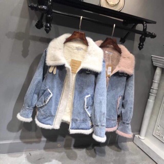 Áo khoác jean lót lông quảng châu Cc