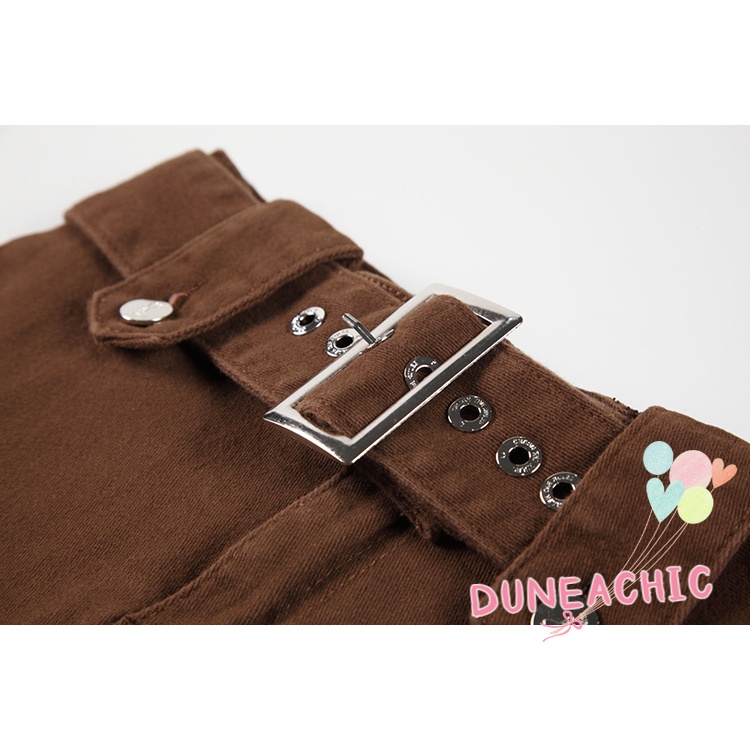 Quần Short Lưng Cao Phối Khóa Thời Trang Đường Phố Cá Tính Cho Nữ