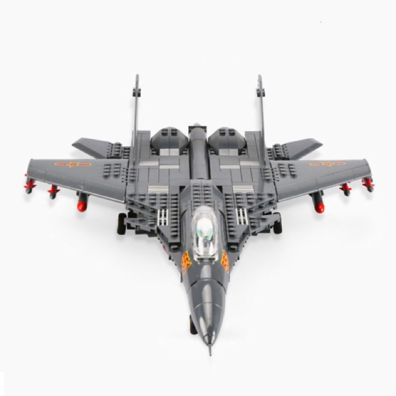 Lắp ráp Máy bay chiến đấu quân sự Wange 4001 4002 4003 4004 Shengyang J15 Gunship W10 Chengdu J20 Eagle F15