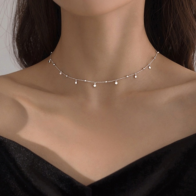 Dây chuyền Bạc ý 925 bi tròn vòng cổ trẻ đẹp nữ