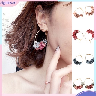 Dg✌❤ Bông Tai Kim Loại Hình Tròn Lớn Thanh Lịch Dành Cho Nữ