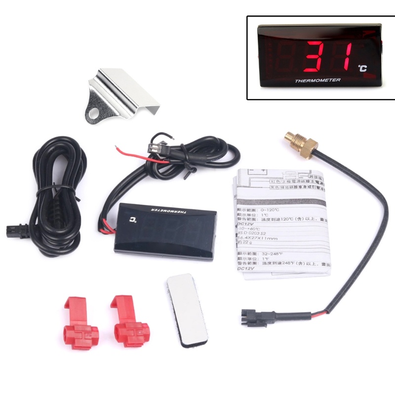 Đồng Hồ Đo Nhiệt Độ Nước Kỹ Thuật Số 0 120 12V Cho Xe Mô Tô°Màn Hình Kỹ Thuật Số Chuyên Dụng Chất Lượng