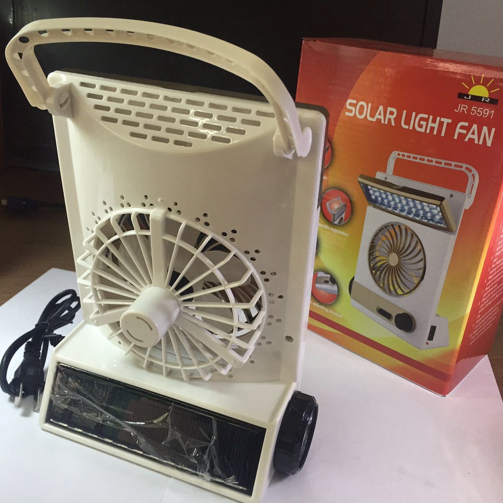 Quạt chạy bằng năng lượng mặt trời với đèn pin LED ánh sáng Đèn siêu im lặng bàn nhỏ cho cắm trại dã ngoại ngoài Ký túc xá Hydrogen065