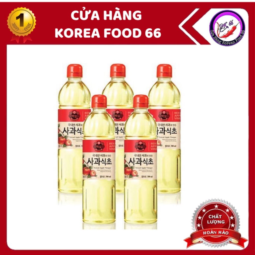 Giấm Táo Hàn Quốc Beksul 500ml Nhập Khẩu [ Giấm Lên Men Tự Nhiên ]