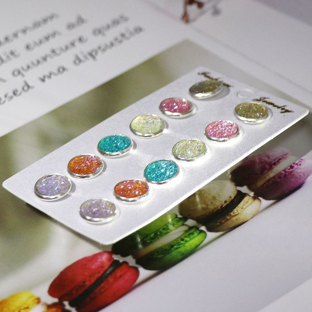 6 Đôi khuyên tai tròn lấp lánh