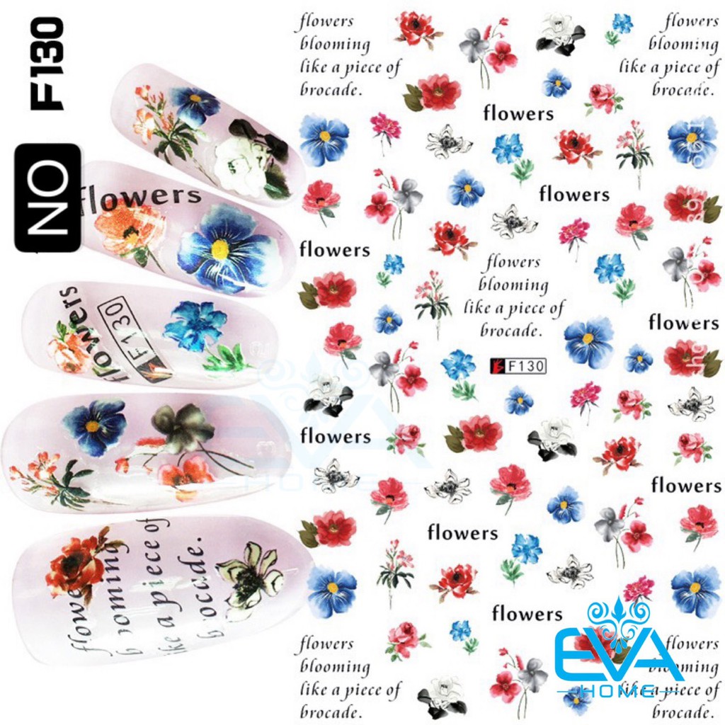 Decal Dán Móng Tay 3D Nail Sticker Hoạ Tiết Bông Hoa Flowers F130