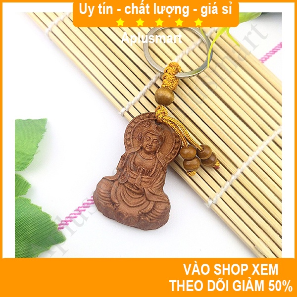 Móc khóa ô tô, xe máy bằng gỗ hình Phật Bà Quan Âm tinh xảo cầu bình an ⭐FREESHIP ⭐Móc khóa ô tô, xe máy bằng gỗ