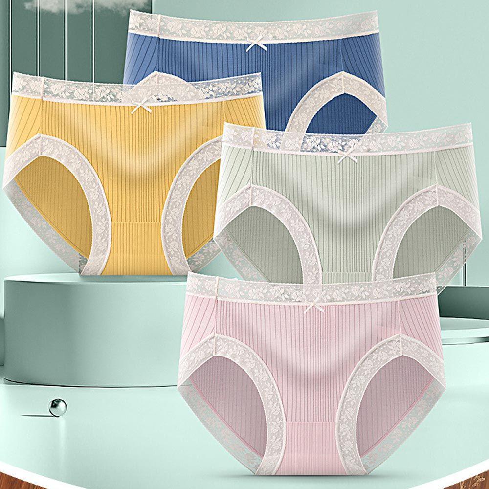 Mocho Quần Lót Cotton Thoáng Khí Thắt Nơ Màu Trơn Cho Nữ