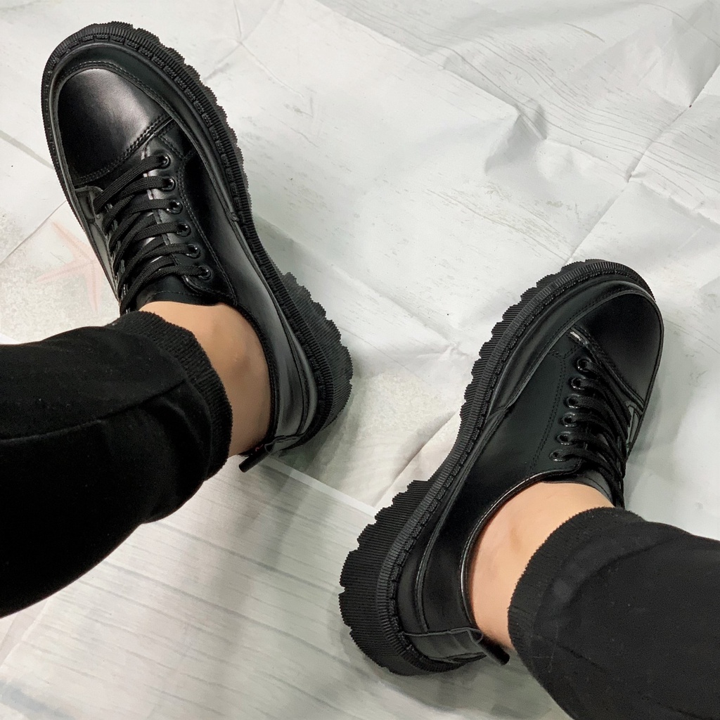 (video) Giày Bốt Dr martens da nappa dây buộc thấp cổ tăng chiều cao 6cm XP25