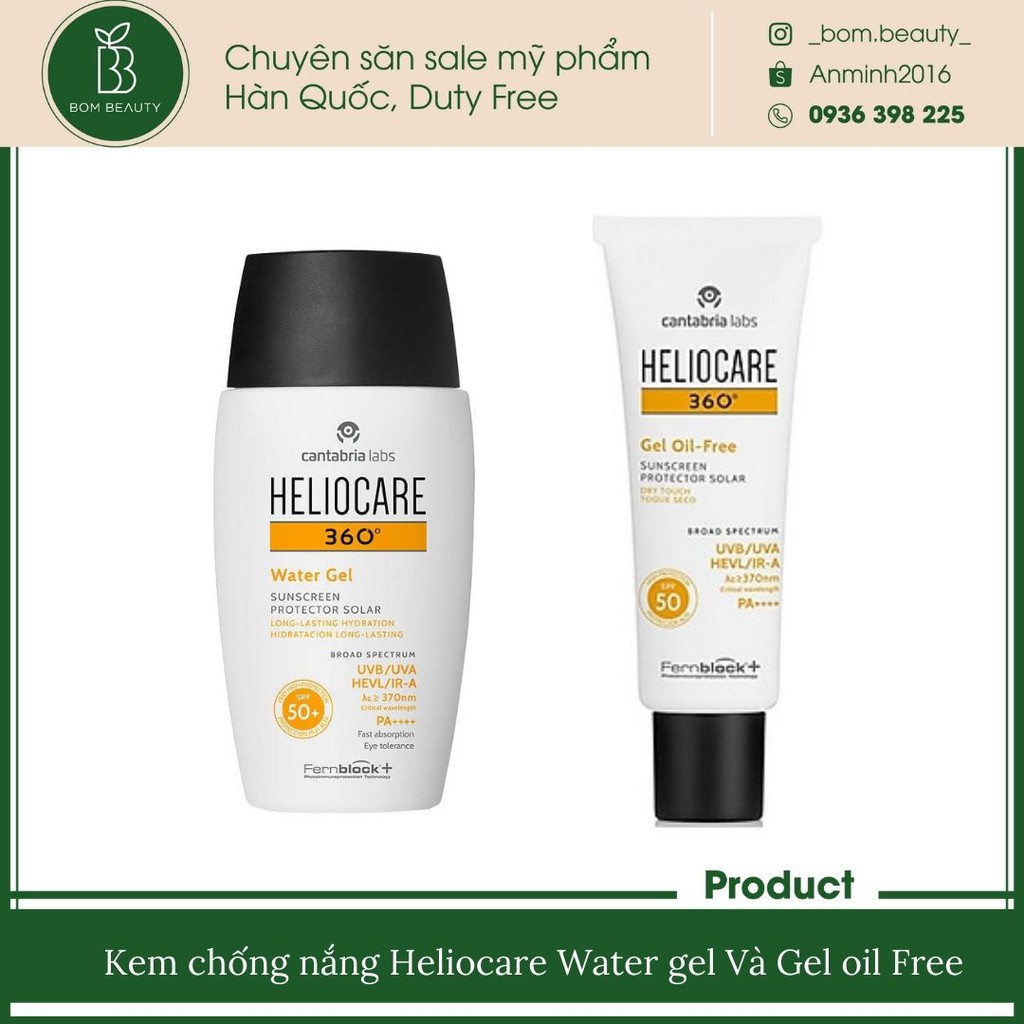 Kem Chống Nắng Heliocare  Water gel/Tolerance Fluid