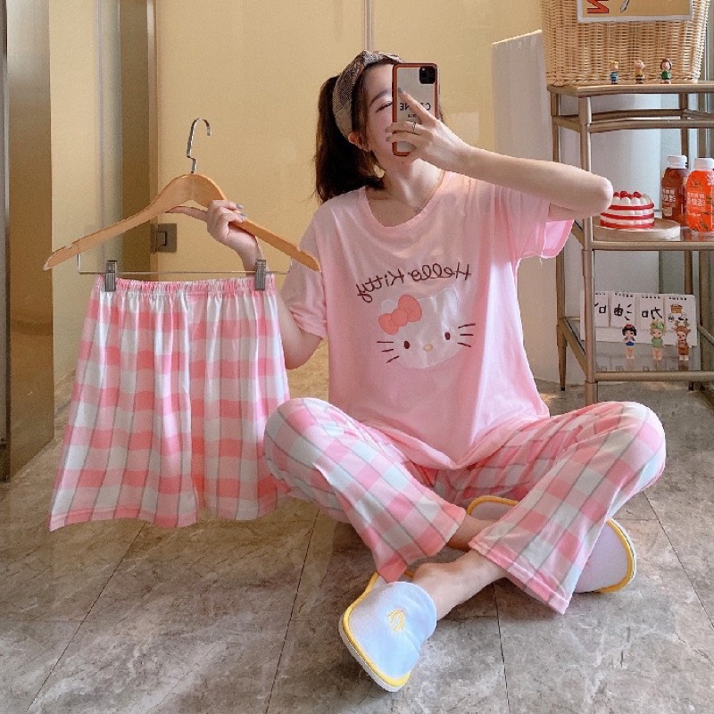 [SHOP UY TÍN]-[RẺ VÔ ĐỊCH] BỘ PIJAMA TAY NGẮN QUẦN SUÔNG THUN HOẠ TIẾT SIÊU XINH | BigBuy360 - bigbuy360.vn
