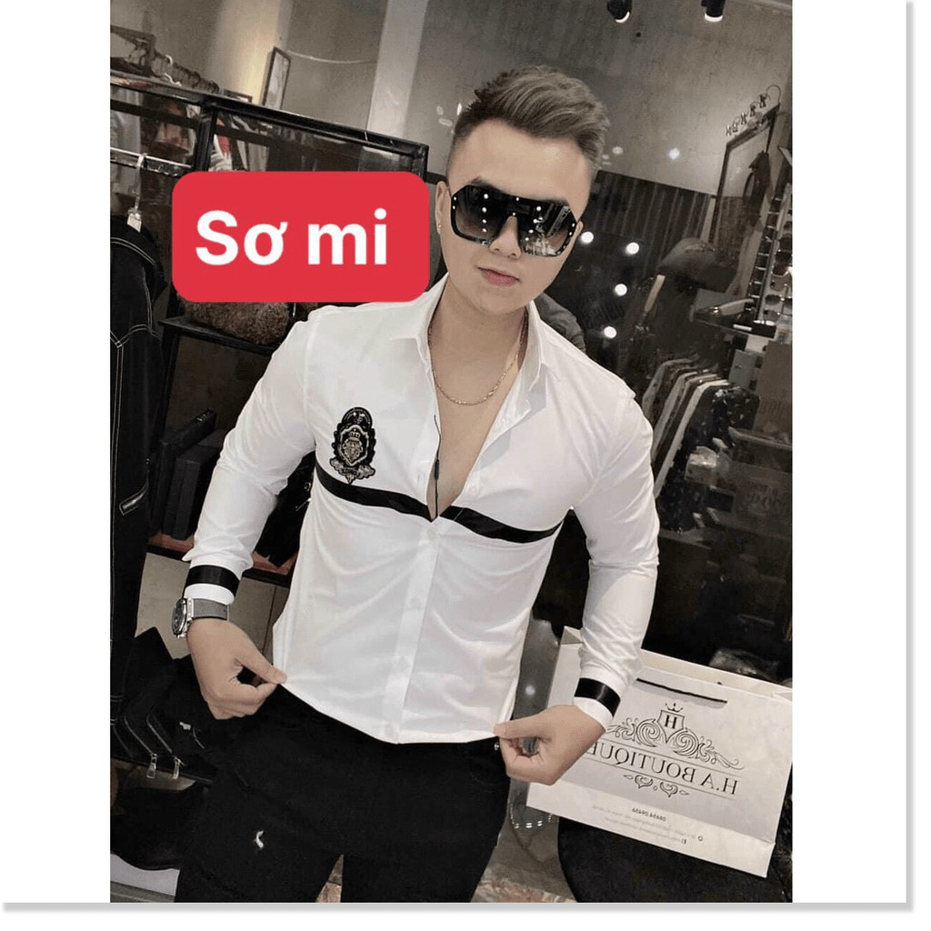 ÁO SƠ MI LỤA KHÔNG NHĂN,2 MÀU SANG TRỌNG,HỌA TIẾT LOGO ÁO SIÊU NGẦU THỜI TRANG MỚI KME